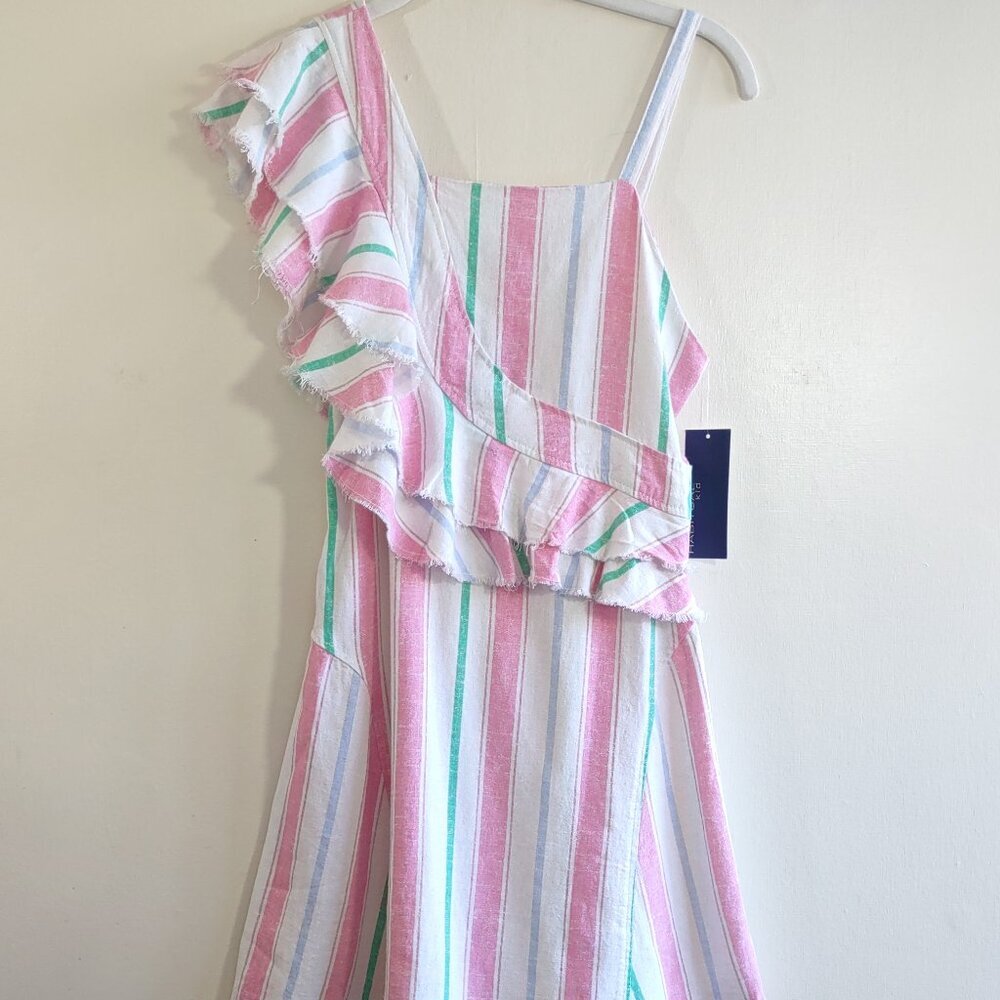 Habitual Girl's Striped Linen Dress Size 14  Euro Summer Special Occasion - Picture 2 of 10